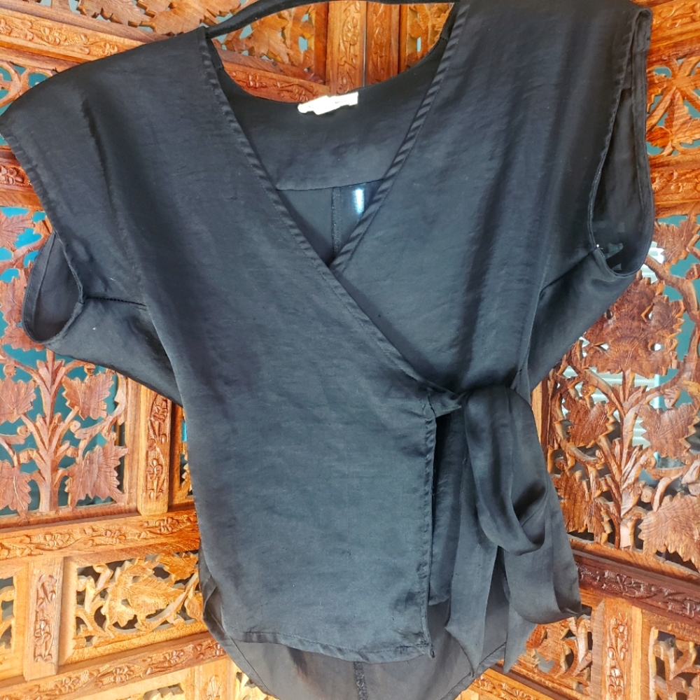 Black wrap shirt